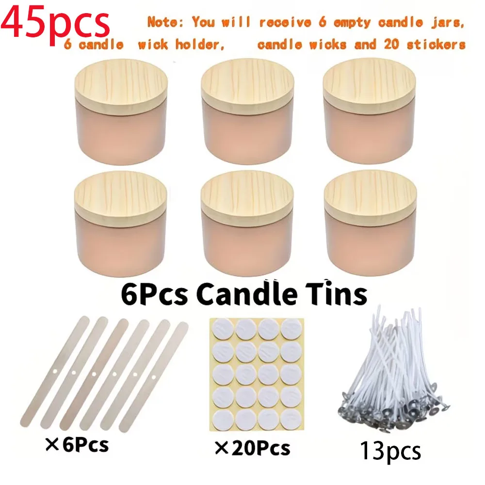 Candle Making Jars With Lids - 45 stuks roségouden metalen kaarsenpotjes, elk