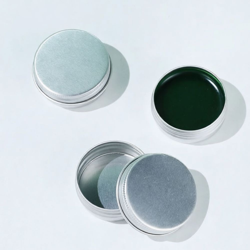 Tin Container Lid - Compacte aluminium container, ronde metalen crèmepot,