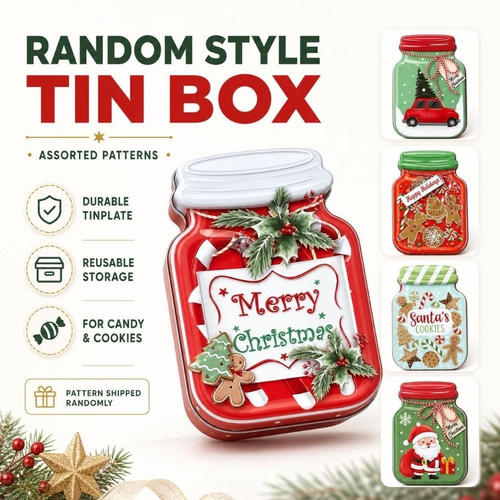 Draagbare metalen kerstblikken - Tin Container Lid recensie en prijs